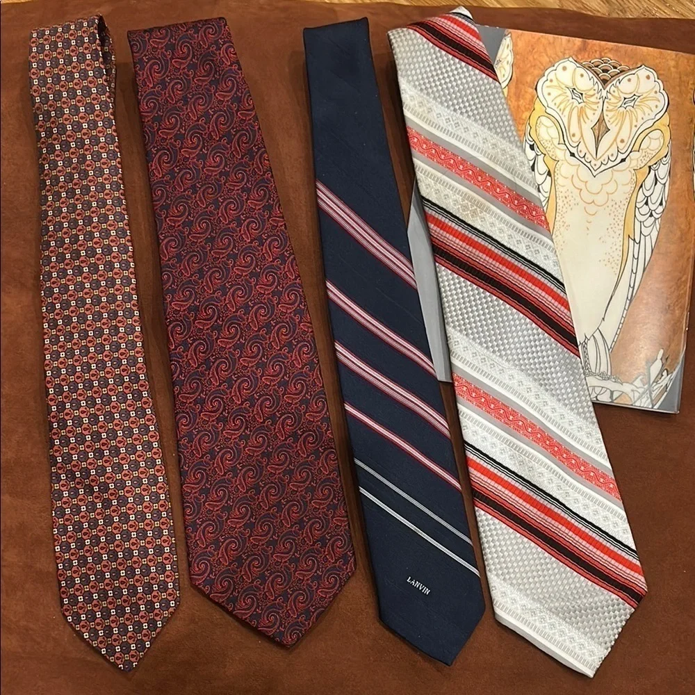 Vintage bundle 4 ties Blue and Red Striped Ties Collection